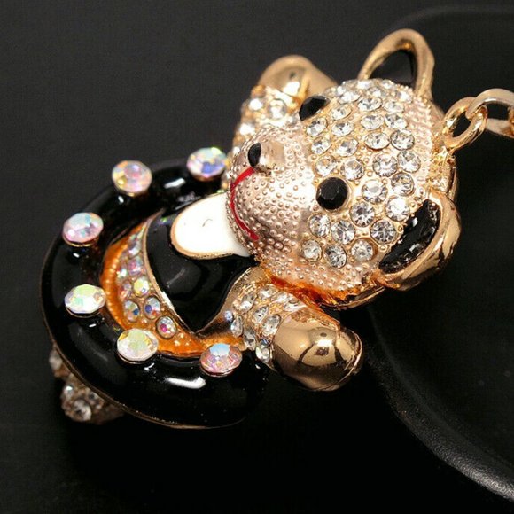 TEDDY BEAR Ballet Dancer Rhinestone Necklace - Picture 4 of 4